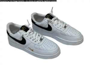 Nike Air Force 1 Low '07 Essential White Black Gold Mini Swoosh44-45-46-47-48120>د.ل